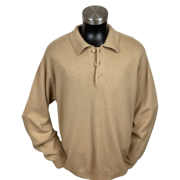 111 State Cashmere Mens XL Sweater Button Placket